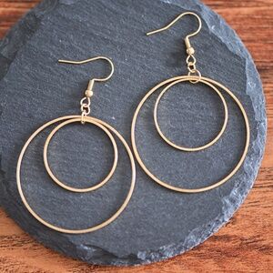 New brass earrings, surgical steel hooks, handmade, hypoallergenic